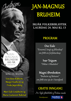 Plakat for arrangement på Skjåk folkebibliotek